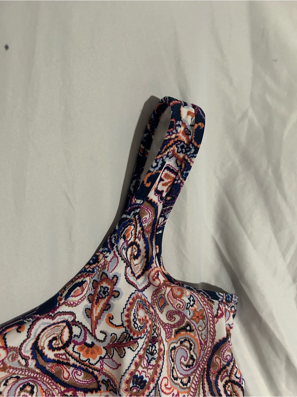 Lands' End Paisley swimsuit in Pink and Navy pattern - Picture 10 of 13